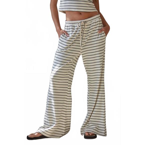 NEW BY TOGETHER striped lounge pant in cream black - Picture 1 of 3